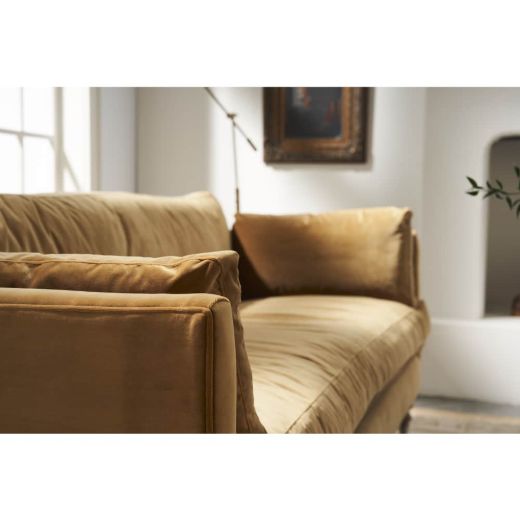 Picture of 90” Quick Ship Madeline Sofa - Antiqued Amber Velvet